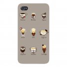 "Coffee Personality" Cartoon Drink Types - FITS iPhone 5 5s Plastic Snap On Case