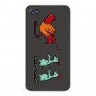 "Zombie Attack" Rooster Chased Chickens - FITS iPhone 4 4s Plastic Snap On Case