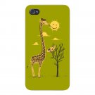 "Painting Smiley" Giraffe Artist & Sun - FITS iPhone 4 4s Plastic Snap On Case