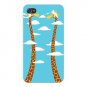 "Cloudy Day" Funny Giraffes Long Necks - FITS iPhone 4 4s Plastic Snap On Case