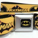 DC Comics Batman Seatbelt Belt - Vintage Batman Logo & Bat Signal Yellow