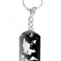 World Map Globe Planet Mother Earth Engraved - Metal Ring Key Chain Keychain