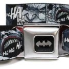 DC Comics Batman Seatbelt Belt - Batman Face w/ Bat Shield Sketch White/Black