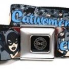 DC Comics Batman Seatbelt Belt - CATWOMEN MEOW w/ Stars Gray/Black