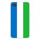 Sierra Leone World Country National Flag - FITS iPhone 4 4s Plastic Snap On Case