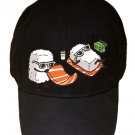 "Summer Sushi" Sunbathing on Ocean Beach Vacation - Black Adjustable Cap Hat
