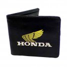 Honda Car Yellow Wings Logo Motorcycle Black Bi-Fold Wallet