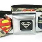 DC Comics Superman Seatbelt Belt - Superman Shield Camo Olive