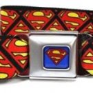 DC Comics Superman Seatbelt Belt - Super Shield Flipped Black/Red
