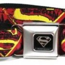DC Comics Superman Seatbelt Belt - SUPERMAN X-RAY VISION Black/Red/Yellow