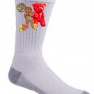 Gingerbread GIrl w/ Gummy Bears, Crow, & Lollipop - Crew Socks Pair