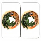 Tiger Dragon Chinese Yin Yang Symbol Design - Womens Taiga Hinge Wallet Clutch
