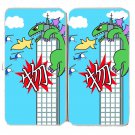 "My World" Japanese Giant Green Lizard Parody - Womens Taiga Hinge Wallet Clutch