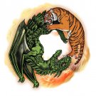 Tiger Dragon Chinese Yin Yang Design Artwork - Rectangle Refrigerator Magnet