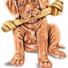 Cute French Mastiff Pet Puppy Dog w/ Bone - Rectangle Refrigerator Magnet
