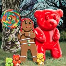 Gingerbread Girl w/ Gummy Bears, Crow, Lollipop - Rectangle Refrigerator Magnet