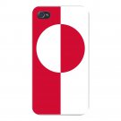 Greenland World Country National Flag - FITS iPhone 4 4s Plastic Snap On Case