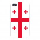 Georgia World Country National Flag - FITS iPhone 4 4s Plastic Snap On Case