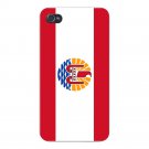 French Polynesia World Country Flag - FITS iPhone 4 4s Plastic Snap On Case