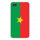 Burkina Faso World Country National Flag - FITS iPhone 4 4s Plastic Snap On Case