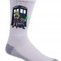 Characters w/ Public Call Box Video Game & Doctor Show Parody - Crew Socks Pair