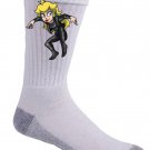 Plumbtrix Female Hero Jumping Girl Video Game & Movie Parody - Crew Socks Pair