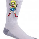 Plumbers League of America Female Girl Hero & Game Parody - Crew Socks Pair