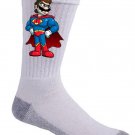 Plumbers League of America Fast Caped Hero & Game Parody - Crew Socks Pair