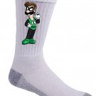 Plumbers League of America Green Light Guy Hero & Game Parody - Crew Socks Pair