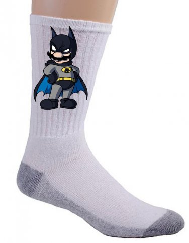 Main Character Billionaire Video Game & Bat Super Hero Parody - Crew Socks Pair