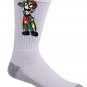 Red Bird Sidekick Guy Video Game & Bat Super Hero Parody - Crew Socks Pair