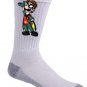 Red Bird Sidekick Guy Video Game & Bat Super Hero Parody - Crew Socks Pair