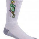 Question Mark Villain Video Game & Bat Super Hero Parody - Crew Socks Pair
