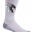 Disfigured Face Villain Video Game & Bat Super Hero Parody - Crew Socks Pair