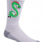 Plumbing Time Snake Creature Video Game & TV Show Parody - Crew Socks Pair