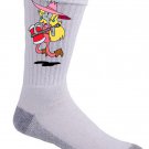 Plumbing Time Female w/ Axe Guitar Video Game & TV Show Parody - Crew Socks Pair
