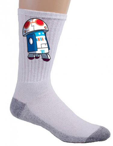 Plumbing Wars Beeping Robot Video Game & Space Movie Parody - Crew Socks Pair