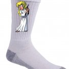 Plumbing Wars Female Hero Video Game & Space Movie Parody - Crew Socks Pair