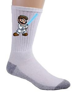 Plumbing Wars Main Character Video Game & Space Movie Parody - Crew Socks Pair