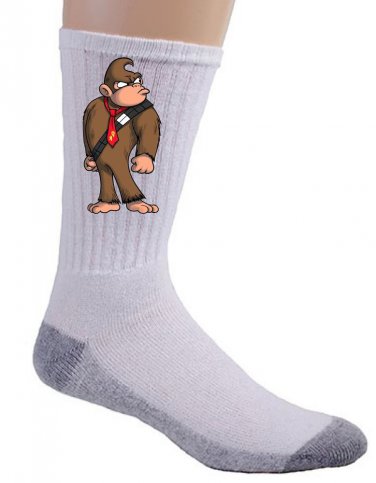 Plumbing Wars Hairy Bear Alien Video Game & Space Movie Parody - Crew Socks Pair