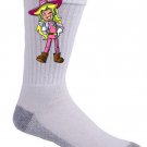 Plumbing Story Western Cowgirl Hero Video Game & Movie Parody - Crew Socks Pair