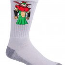 Plumbing Story Space Villain Video Game & Cartoon Movie Parody - Crew Socks Pair