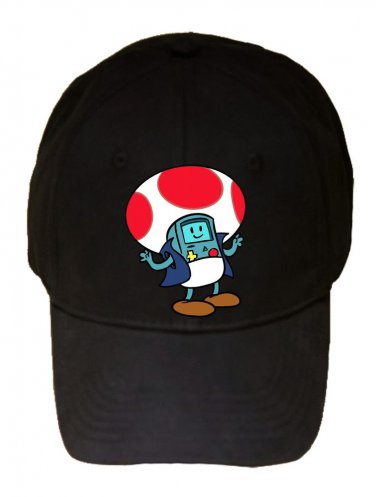 Plumbing Time Mushroom Robot Game & TV Show Parody - Black Adjustable Cap Hat