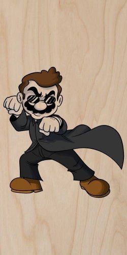 Plumbtrix Main Hero Guy Game & Movie Parody - Plywood Wood Print Poster Wall Art