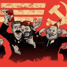 Communist Party Leaders Funny Pun Humor - Plywood Wood Print Poster Wall Art