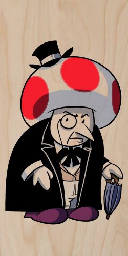 Short Mobster Guy Game & Super Hero Parody - Plywood Wood Print Poster Wall Art