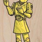 Plumbing Wars Shiny Robot Man Movie Parody - Plywood Wood Print Poster Wall Art