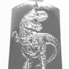 Military Dog Tag Metal Chain Necklace - Tyrannosaurus Rex T-Rex Dinosaur Hunter