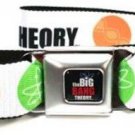 The Big Bang Theory Seatbelt Belt - BBT Logo Science Symbols Orange/Blue