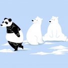 "Outfit" Funny Polar Bears & Styling Panda Clothing Humor - Vinyl Print Poster